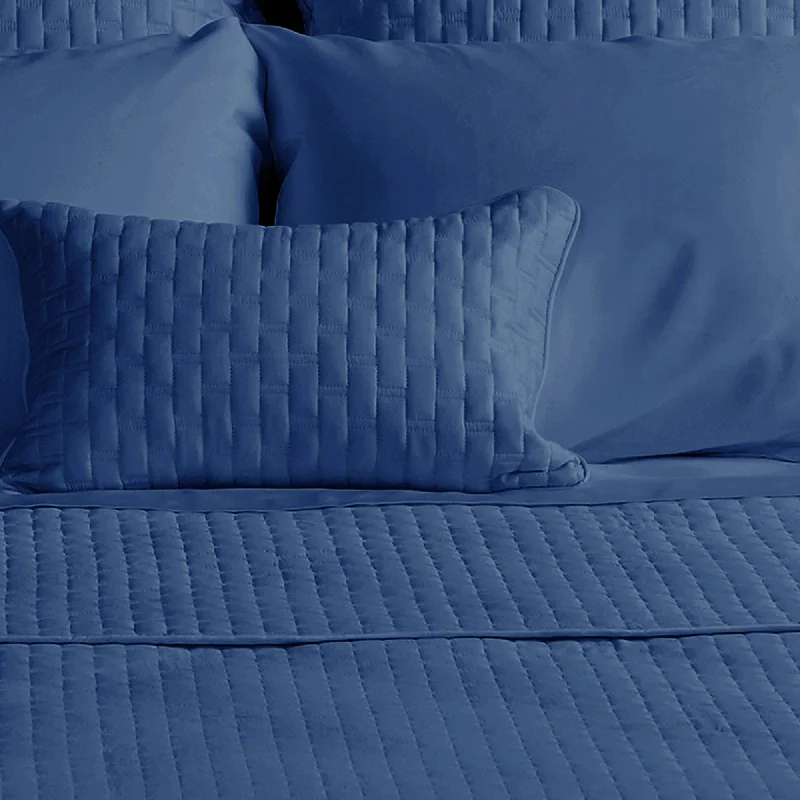 luxury velvet sheets-BedVoyage Luxury 100% viscose from Bamboo Quilted Decorative Pillow - Indigo