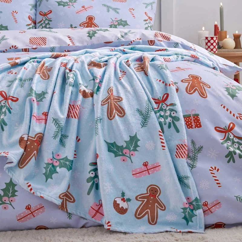 silky linen comforter-Christmas Gingerbread Throw