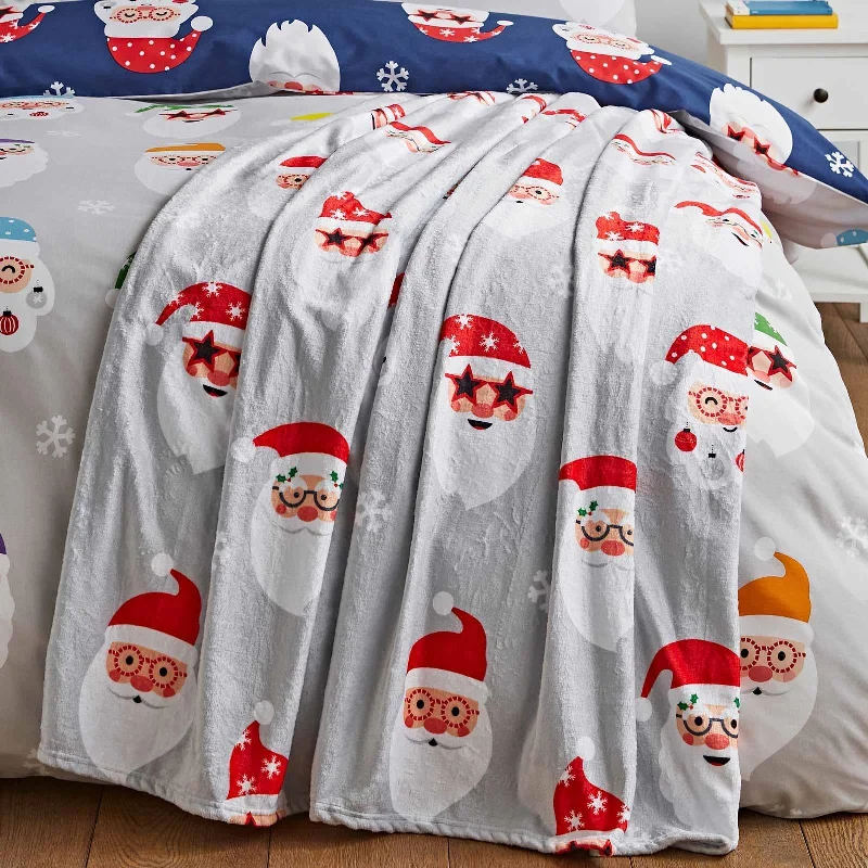 hypoallergenic satin throw-Christmas Santa Spec-Tacular Throw