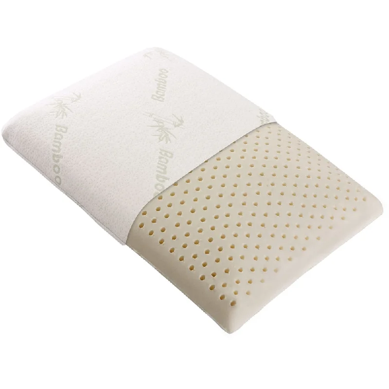 cozy wool pillow-Cheer Collection Natural Latex Foam Pillow with Washable Cover - White