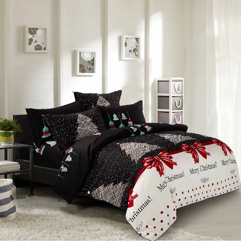 plush fleece pillow-Christmas 5 Piece Duvet Cover Set: Duvet Cover, Two Matching Pillowcases and Two Pillow Shams