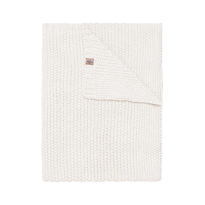 lightweight tencel sheets-Chunky Knit Toddler Blanket in Cloud