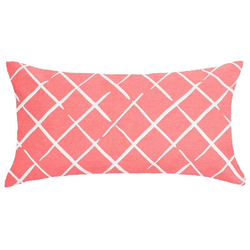 modern geometric blanket-Coral Diamonds Throw Pillow