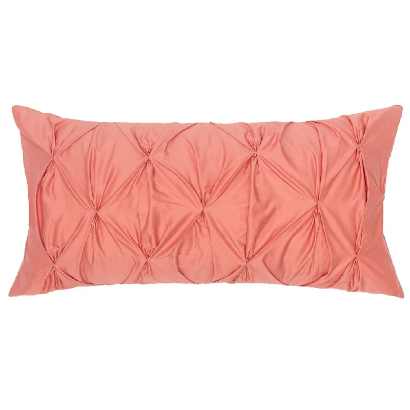 hypoallergenic satin pillowcase-Coral Pintuck Throw Pillow