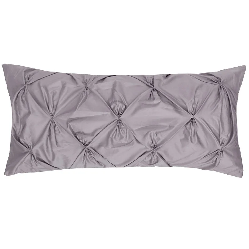 cozy wool pillow-English Grey Pintuck Throw Pillow