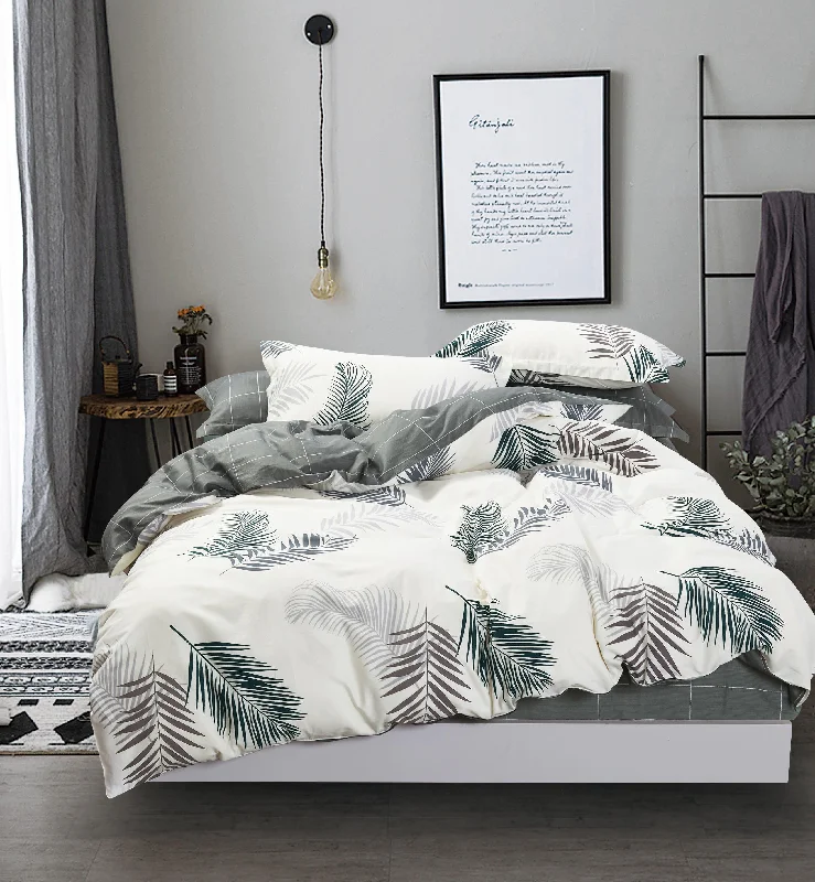 silky linen pillowcase-Evergreen 5 Piece 100% Cotton Bedding Set: Duvet Cover, Two Pillowcases and Two Pillow Shams