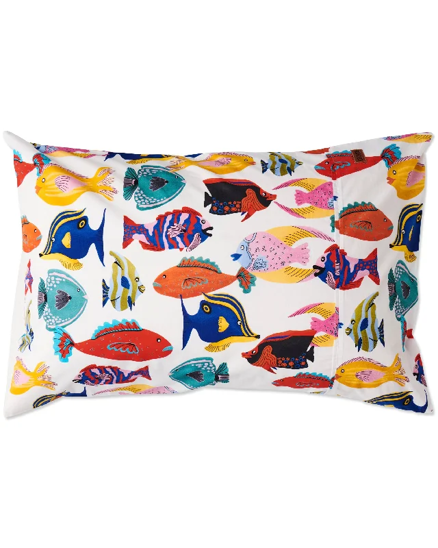 breathable jersey bed set-Fishy Business Organic Cotton Pillowcase