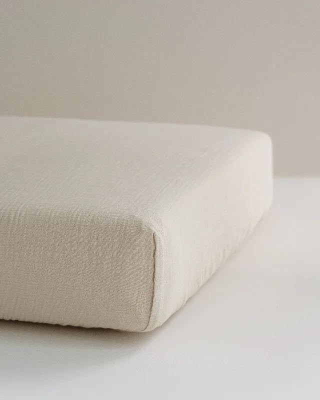 plush linen pillowcase-fitted crib/toddler sheet / 2-layer gauze