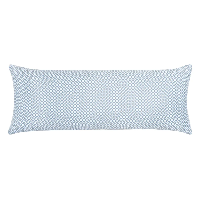 hypoallergenic bamboo bedspread-The French Blue Diamonds Extra Long Lumbar Throw Pillow