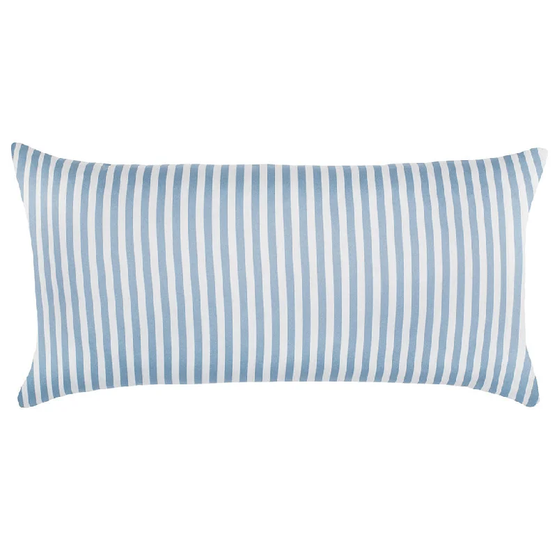 plush microfiber quilt-French Blue Striped Throw Pillow