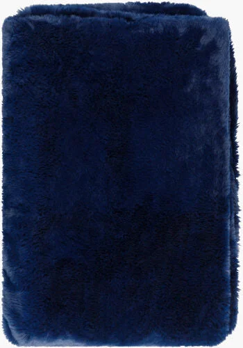 lightweight cotton quilt-Fur Throw - Navy