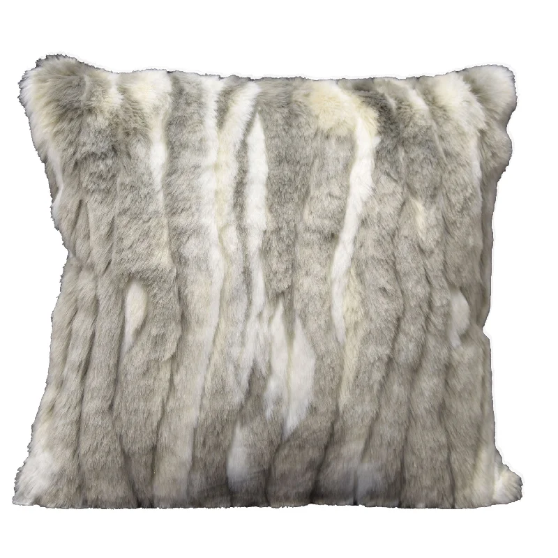 luxury velvet bed sheets-Granite Fur Pillow