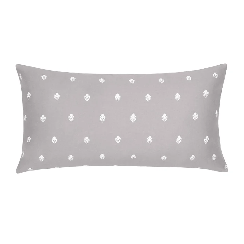 silky percale duvet cover-Grey Flora Throw Pillow