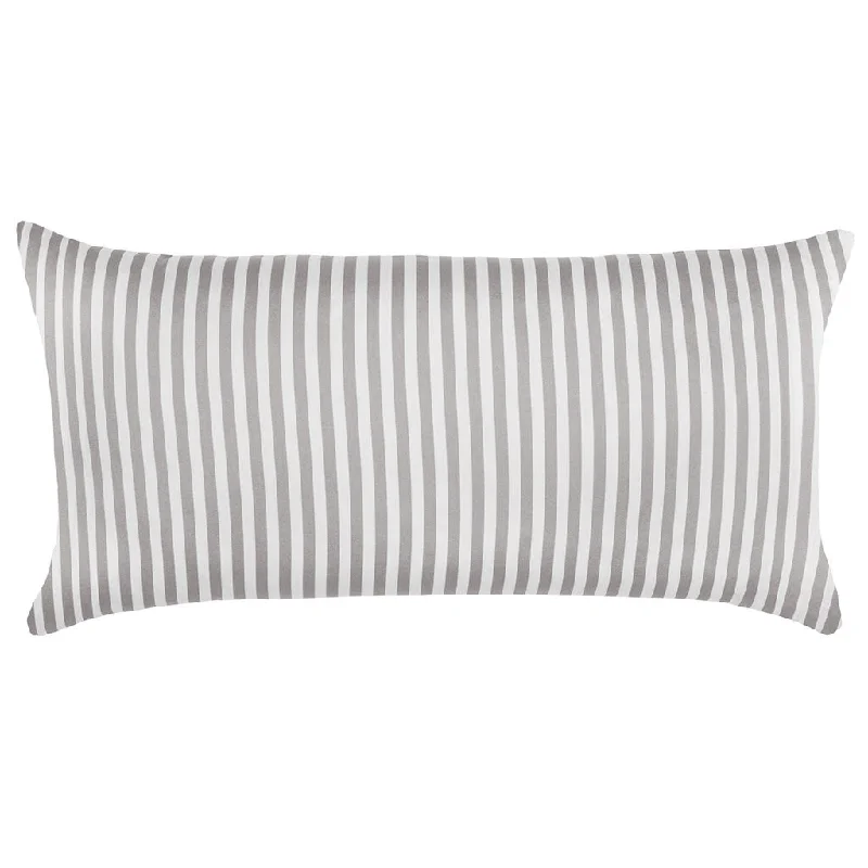 breathable silk sheets-Grey Striped Throw Pillow