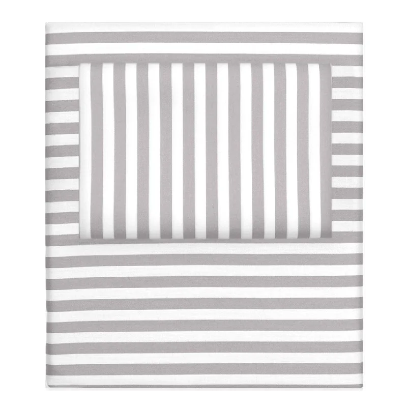 vintage wool quilt-Grey Striped Sheet Set  (Fitted, Flat, & Pillow Cases)