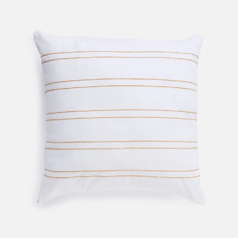 silky sateen duvet-Harvest Stripe Gold Throw Pillow Sham 20" x 20"