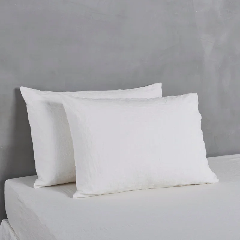 lightweight silk pillow-Housewife Linen Pillowcases Pair Ivory