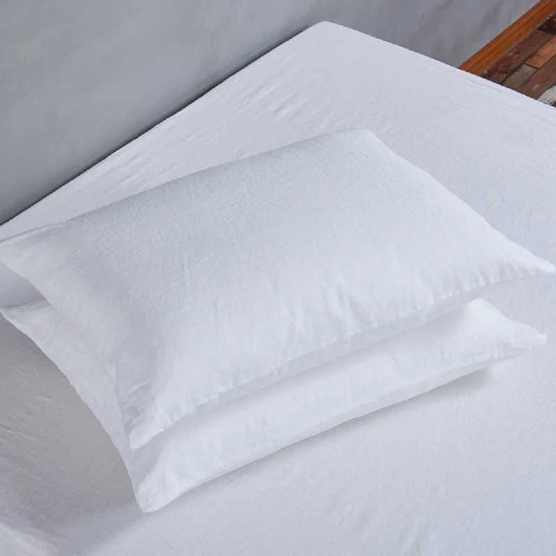 soft tencel bedspread-Housewife Linen Pillowcases Pair Optic White