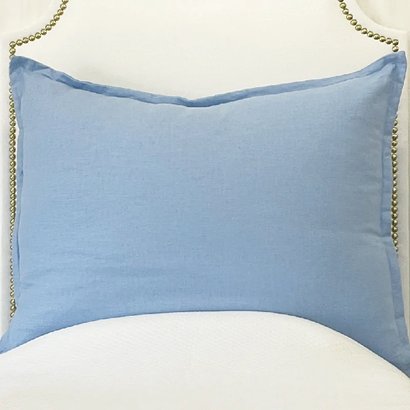 luxury fleece duvet-Huge Dutch Euro Pillow - Blue Jay Linen - ALLOW 2 WEEKS