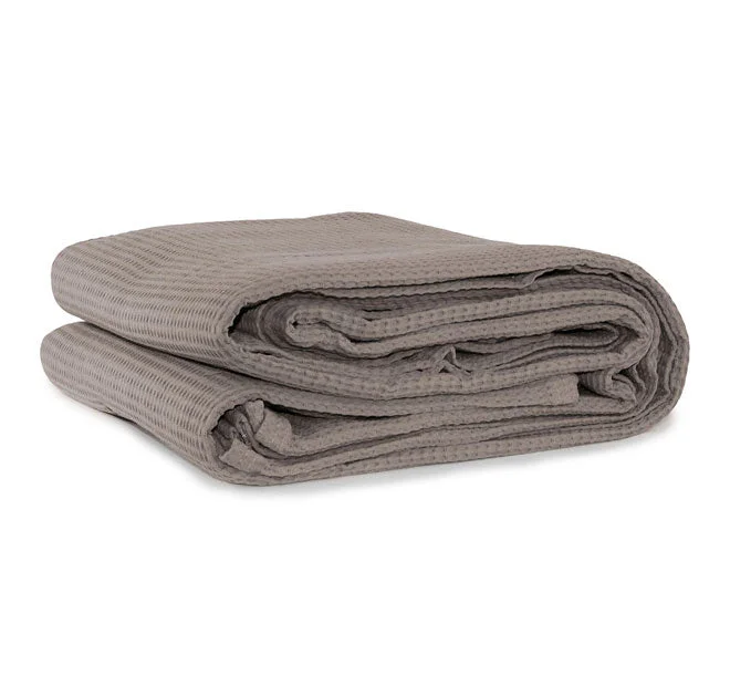 thick fleece bedspread-Cotton Waffle Blanket Range Latte