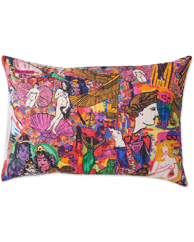 silky sateen pillowcase-Kip&Co x Jenny Kee Goddesses Kantha Pillowcases