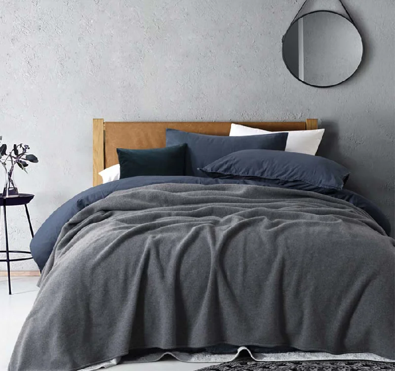 silky cotton duvet cover-Australian Wool Blanket Range Grey