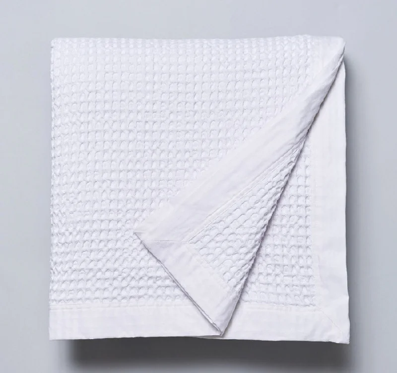 silky percale duvet cover-Cotton Waffle Blanket Range White