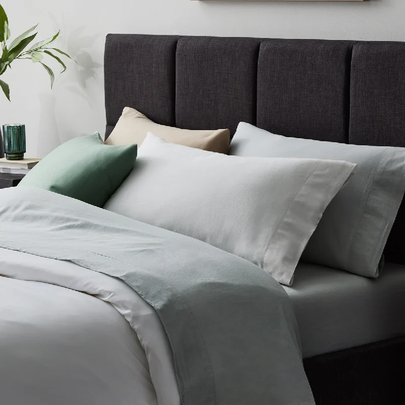 organic sateen bed sheets-Malouf Linen-Weave Cotton Pillowcases