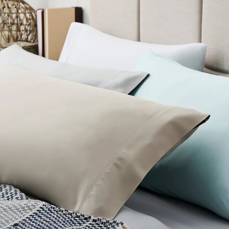 cooling jersey bed topper-Malouf Smooth Bamboo Rayon Pillowcases