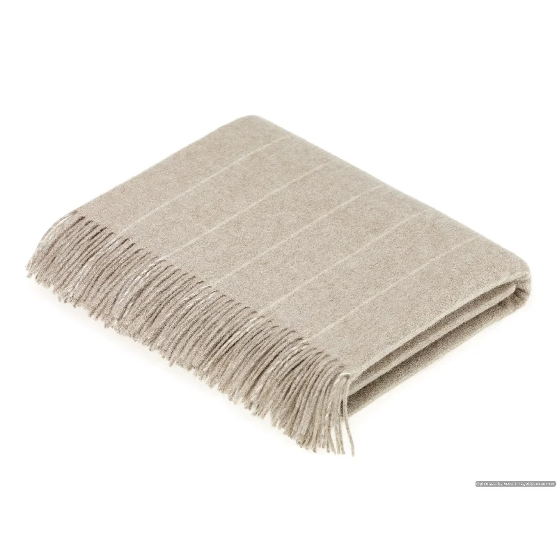 silky linen pillowcase-Merino Lambswool Pinstripe Beige Throw Blanket