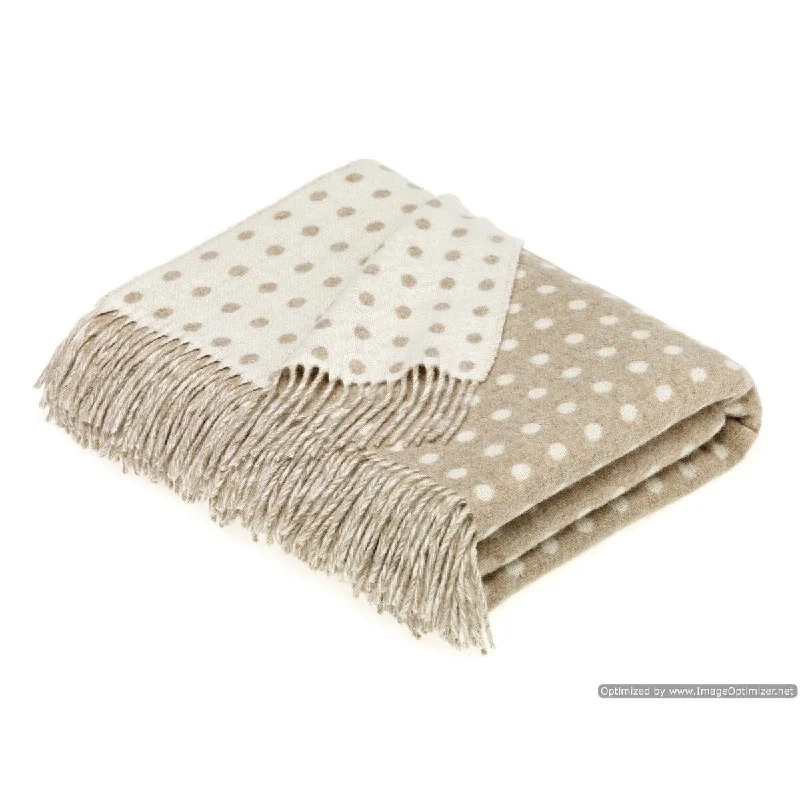 cozy satin comforter-Merino Lambswool Spot Beige Throw Blanket