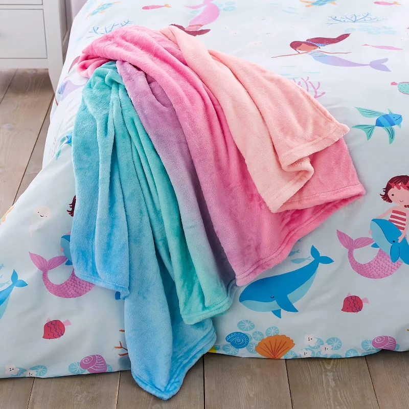 cozy cotton comforter-Mermaid Fleece Throw