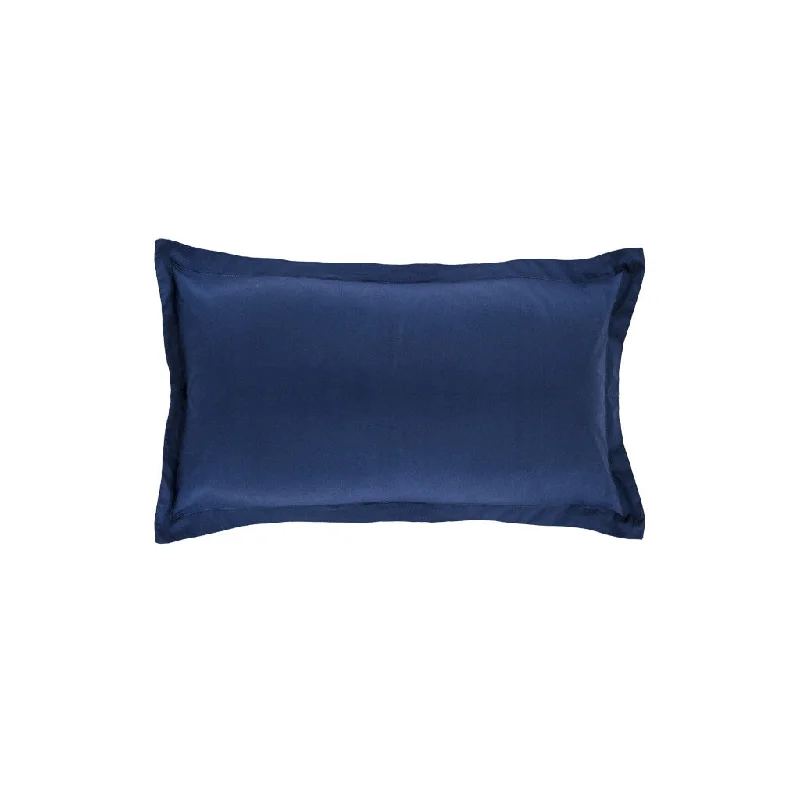 thick linen pillowcase-Monaco Blue Solid Linden Throw Pillow