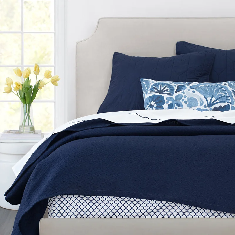 hypoallergenic satin pillowcase-The Navy Blue Diamond Ikat Cotton Blanket