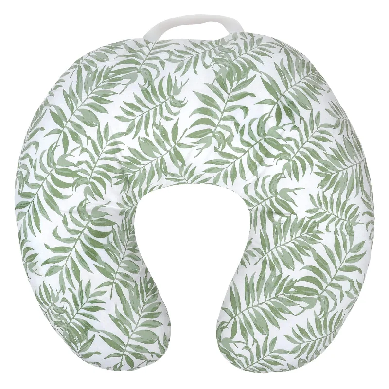 modern floral pillowcase-Nursing pillow - Tropical green