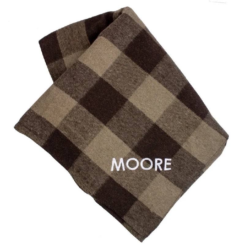 silky sateen pillowcase-Personalized Bunkhouse Plaid Wool Blanket