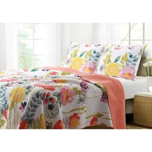 luxury jersey duvet cover-Full / Queen Cotton Quilt Set Multi-Color Floral Pattern