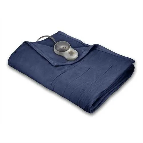 thick linen bedspread-Twin size Quilted Fleece Heated Electric Blanket in Blue Lagoon