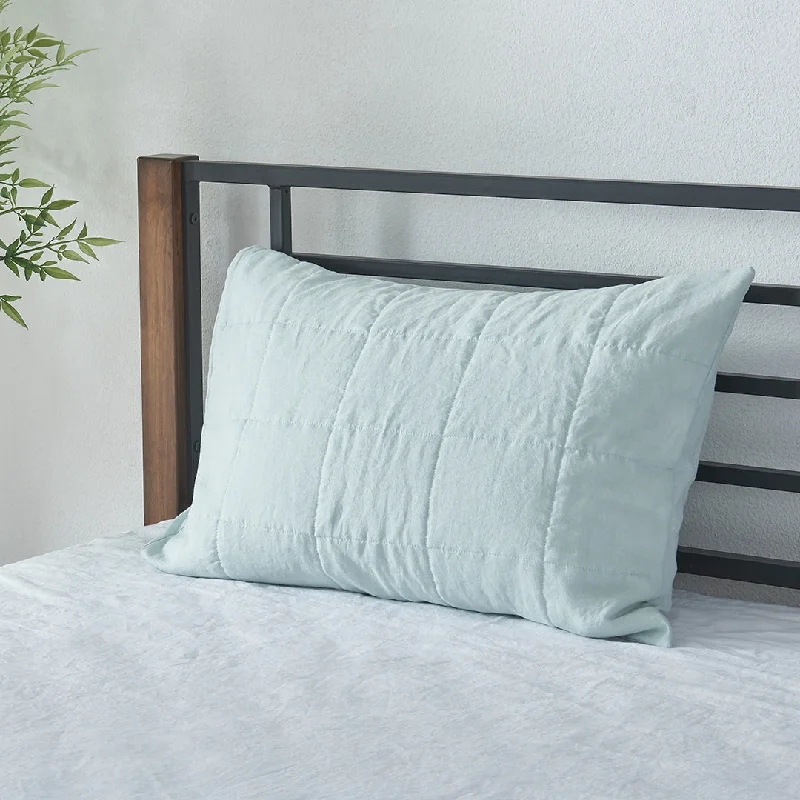 cooling silk mattress pad-Quilted Linen Pillowcase