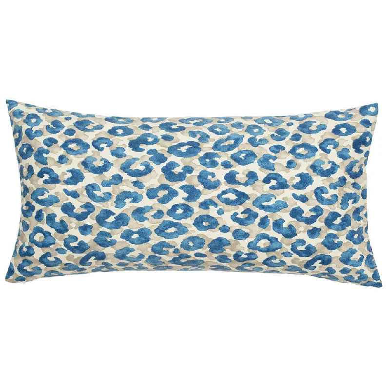 lightweight flannel comforter-Sapphire Blue Leopard Throw Pillow