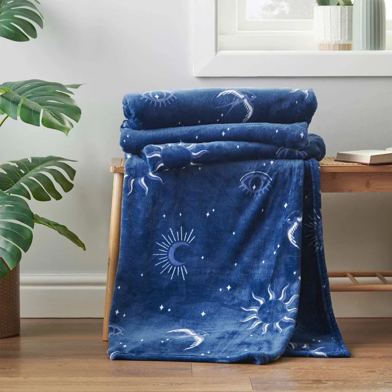 thick cotton blanket-Astrology Fleece Throw