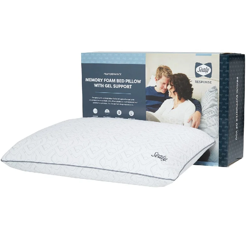 handwoven silk sheets-Sealy® Response Memory Foam Bed Pillow with Gel Support