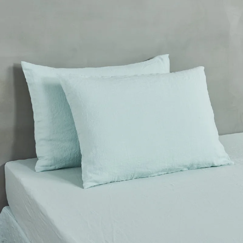 silky microfiber blanket-Housewife Linen Pillowcases Pair Icy Blue