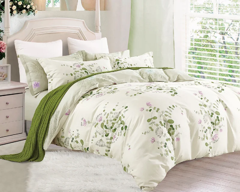 cozy bamboo blanket-Graceful 3 Piece 100% Cotton Bedding Set: Duvet Cover and Two Pillow Shams