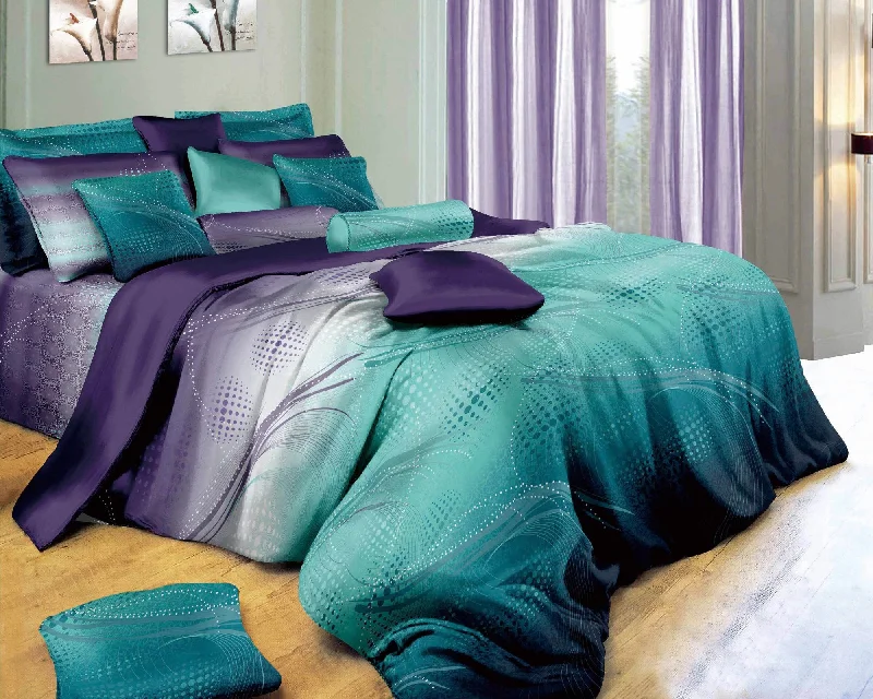 lightweight silk pillow-Twilight 5 Piece Luxury 100% Cotton Bedding Set: Duvet Cover, Pillowcases and Pillow Shams