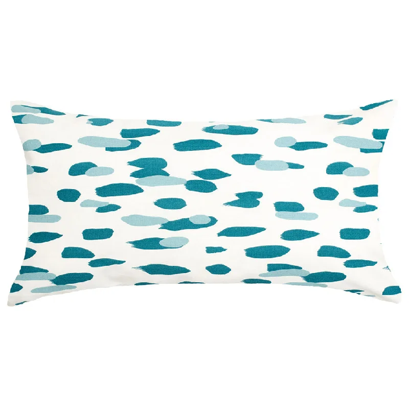 luxury fleece comforter-Teal Brushstrokes Throw Pillow