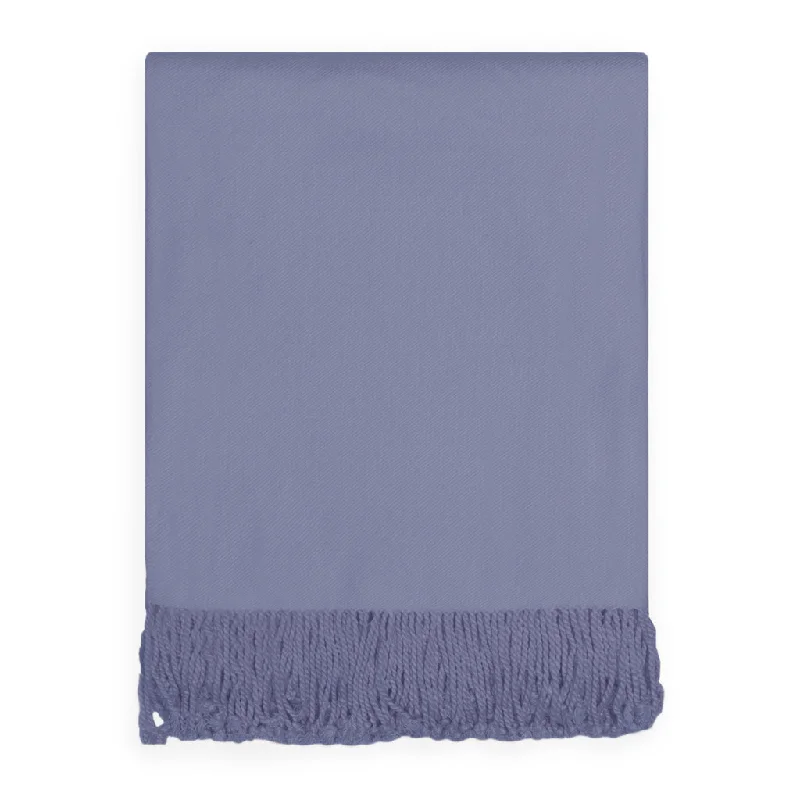 hand-stitched bamboo duvet-The Admiral Blue Fringed Throw Blanket