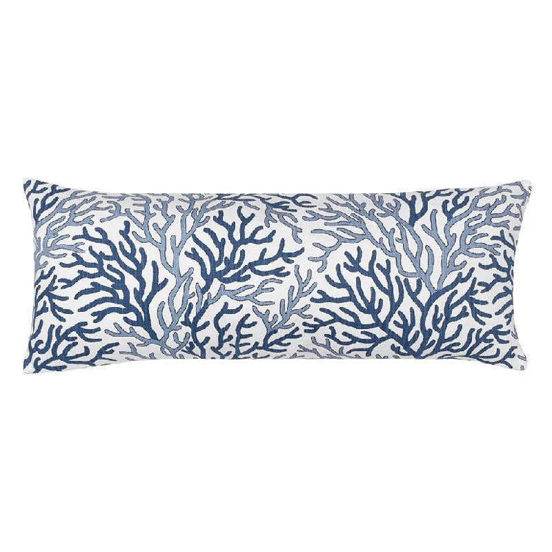 plush cotton pillow-The Blue and Navy Reef Extra Long Lumbar Throw Pillow