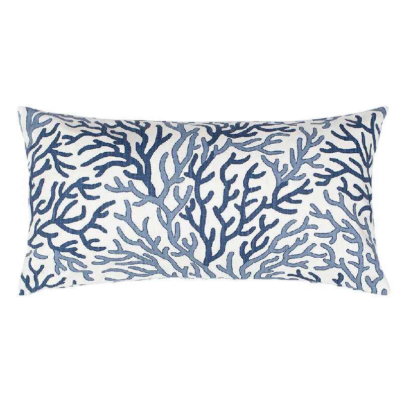 hypoallergenic percale pillow-The Blue and Navy Reef Throw Pillow