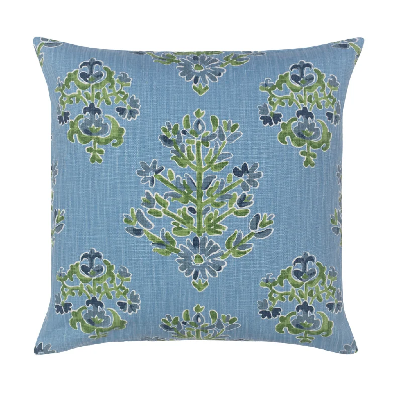 vintage satin throw-The Blue Sophia Floral Square Throw Pillow